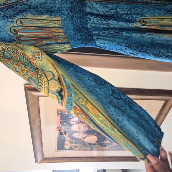 Blue Patterned Long Dress - Picture 7 of 9